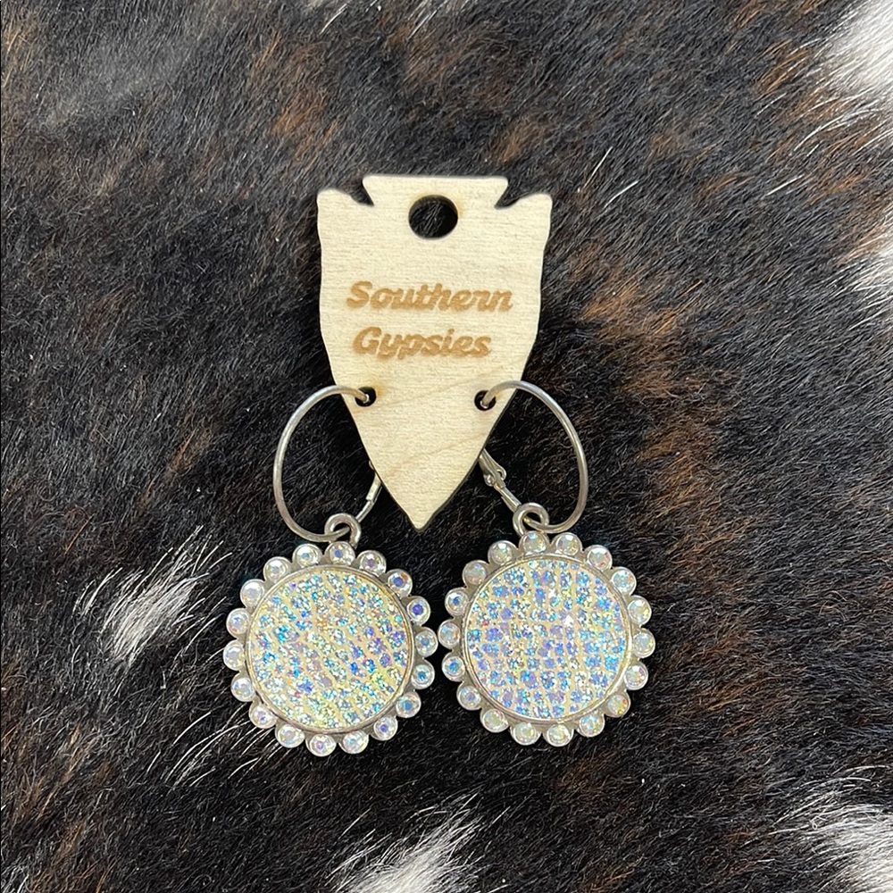 Silver and Blue Earrings